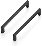 Ravinte 30 Pack Matte Black Cabinet Pulls, 5 Inch (128mm) Hole Center Slim Kitchen Handles, Squar...