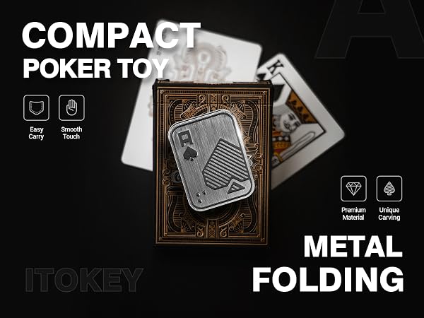 ITOKEY Metal Fidget Toys, EDC Fidget Slider, Desk Toy for Men, Cool Office Clicker Haptic Coin