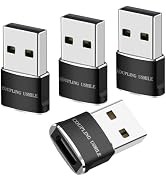 COUPLING USMILE USB to USB C Adapter 4 Packs,USB to Type C Super Fast Charging/Transfer and OTG F...