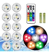HL Mini Submersible LED Lights with Remote,Small Underwater Tea Light | IP68 Waterproof,13 Colors...