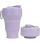 UNNESTAR Collapsible Camping Cup with Straw Silicone Folding Coffee Cup Sport Bottle Portable Tra...