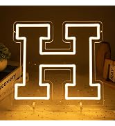 Light Up Letters H, Led Marquee Letter Lights Neon Sign, 13" Height Decorative Lighted Alphabet N...