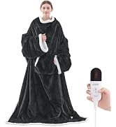 Heated Blanket Wearable Electric Blanket with Foot Pocket and Sleeves, Heating Throw Blanket, Ele...
