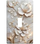 HLCoChT Decorative Art Light Switch Covers Elegant Beige Floral Switch Plate Cove Single Toggle W...