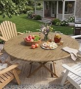 Romanstile Round Vinyl Tablecloth, 100% Waterproof Heavy Duty Elastic Fitted Table Covers for 36"...