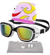 Whale Kids Swim Goggles Wear Comfortable UV400 Antifog Polarized Swimming Goggles Suitable for ag...