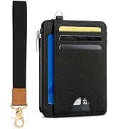 Kelvoris Black Minimalist Slim Wallet Women Credit Card Holder, Small RFID Blocking Wallet Woman ...