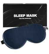 Silk Sleep Mask 100% 22 Momme Mulberry, Sleep Eye Mask for Women Men, Blackout Blindfold with Adj...