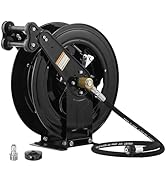 JOEJET Auto-Retractable Pressure Washer Hose Reel, 50FT x 3/8" Heavy Duty Steel Power Washer Hose...