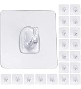 PEYZCNOK Adhesive Hooks, Heavy Duty Utility Hooks 20 lb(Max) Waterproof and Oilproof Removable, 2...