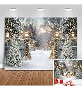 Mocsicka Winter Christmas Backdrop for Photography Snow Sence Christmas Glitter Bokeh Pine Tree L...