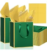 36 Pack Metallic Paper Gift Bags with Handles – Includes Tissue Paper – 8"x5"x10" – Elegant Perso...