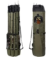 LEADALLWAY Fishing Rod Bag Durable Folding Oxford Fabric Fishing Tackle Carry Case Bag Multifunct...