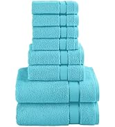 Elegant Comfort Premium Cotton 8-Piece Towel Set, Includes 4 Washcloths, 2 Hand Towels and 2 Bath...