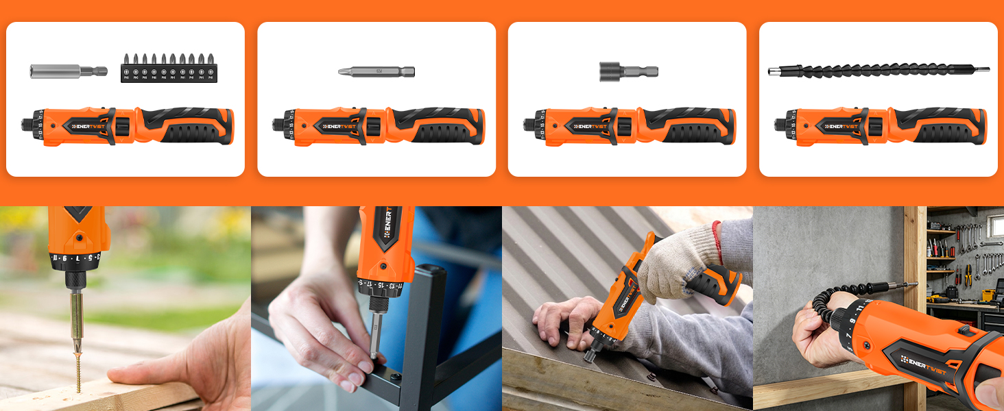 8V Cordless Electric Screwdriver Set with 1Hr Fast Rechargeable