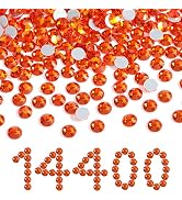 Beadsland Flatback Rhinestones Bulk,14400pcs Orange Rhinestones for Nails Crafts Clothes DIY Deco...