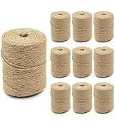 10 PCS Twine String Bulk 6000 Feet Long, 2mm Thin Jute Twine for Crafts, Hemp Rope Wrapping, Pack...