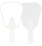 LA MIERE Tooth Shaped Mirror - Handheld Dental Mirror with Handle, Lightweight and Smooth, White
