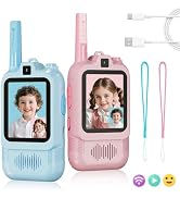 Video Walkie Talkies for Kids, Dual Camera 2-Pack Rechargeable Video Intercom,1600 Ft Range 2 Way...