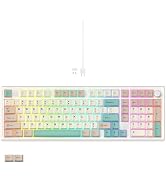 LUMI101 Wireless Mechanical Keyboard,Full-size keyboard with numeric keypad,Tri-Mode BT5.0/2.4GHz...