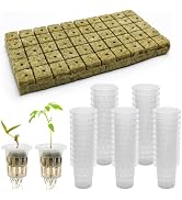Anglecai 100 Pcs Rockwool Cube for Hydroponics with Net Pot, 50P 1Inch Rockwool Stonewool Plug & ...