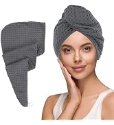 MaopaoBeauty Hair Towel Terry Cloth Absorbent Dry Anti Frizz Twist Plopping Curly Shower for Wome...