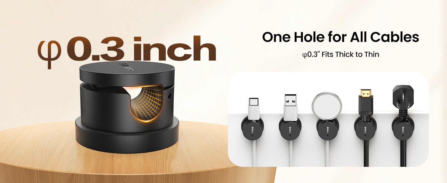 0.3“ Diameter Fits All Cable