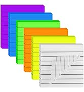 300 Sheets Lined Transparent Sticky Notes, 3x3 Inch 6 Colorful Clear See Through Translucent Self...