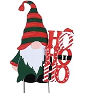 YEAHOME Christmas Outdoor Decorations, Metal Gnome Decorative Garden Stakes for Outdoor Christmas...