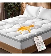 Bedsure Pillow Top Mattress Topper Queen-Waterproof Mattress Protector with 8-21 Inches Deep Pock...