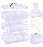 Funtopia Bead Organizers and Storage, 56 Pcs Small Plastic Containers with Lids and 3-Tier Stacka...