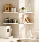 white floating wall shelves