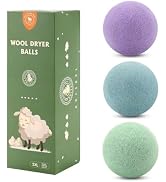 Wool Dryer Balls 3 Pack XL, Natural Fabric Softener New Zealand Wool,Handmade Organic Laundry Dry...