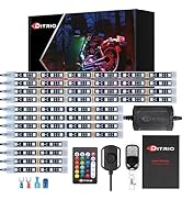 DITRIO 12pcs Underglow RGB LED Strip Light Kit DC 12V with 2 Red Blinking Brake Light Styles for ...