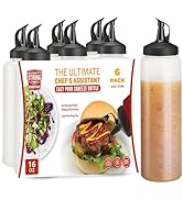 MIGHTY STRONG 16 OZ Condiment Squeeze Bottles for Sauces - Squirt Bottles for Liquids, Easy Pour ...