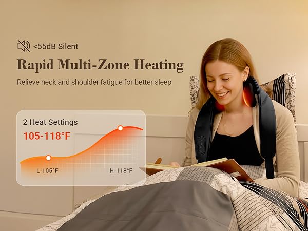 shiatsu neck and back massager with heat