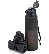 TakeToday Collapsible Water Bottles 32oz, Foldable Travel, BPA Free | Silicone | Leakproof | for ...