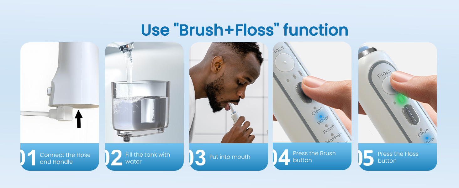 electric toothbrush with water flosser