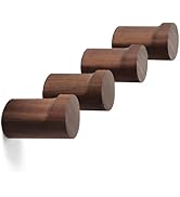 bsdonte Wood Wall Hooks, 4 Pack Wooden Coat Hooks Wall Mounted, Rustic Hat Hooks Heavy Duty Entry...