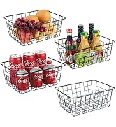 Wire Storage Baskets, Household Pantry Baskets 4 Pack, Wire Baskets For Organizing, Countertop, C...