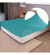 Soft Stretch Queen Size Fitted Sheet Only - 4-Way Stretchy Jersey Knit, T-Shirt Feeling & Ultra S...