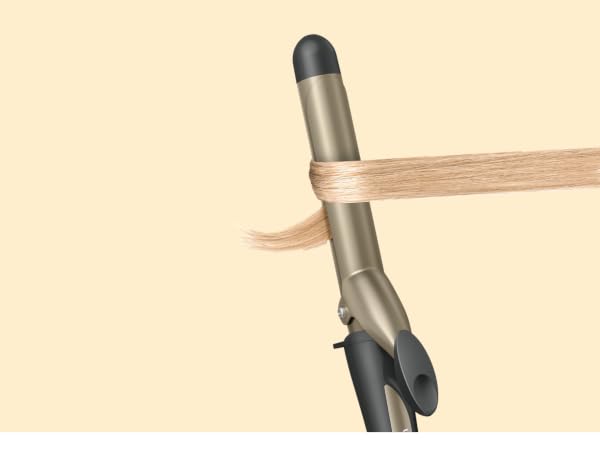 Curling iron with hair