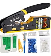 Brileine RJ45 Crimp Tool Pass Through Kit Ethernet Crimper Cat5 Cat5e Cat6 Crimping Tool for RJ11...