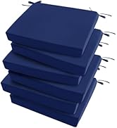 Outdoor Chair Cushions Set of 6: Waterproof & Fade Resistant Seat Cushion for Patio Furniture - 1...