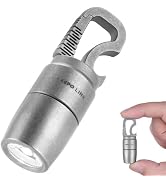 Titanium Carabiner Flashlight with Bottle Opener, 3-in-1 Mini EDC Keychain Flashlight 60 Lumens I...