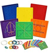 6 Pack Double-Sided Geoboard Mathematical Manipulative Material Array Block Geo Board, Educationa...