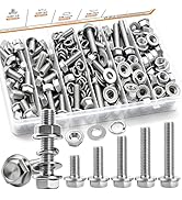 mankk 200PCS Flange Head Bolts Assortment Kit M8x1.25 Bolt (Length 16/20/25/30/35mm) Metric Bolt ...