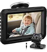 Zacro 1080P Baby Car Mirror Camera for Rear Facing Seat, USB/Type-C Port 4.3" Backseat Headrest C...