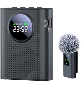 Jkoailiwi Voice Amplifier with Magnetic Wireless Lapel Microphone, 15W Mini Megaphone for Classro...