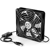 ELUTENG 120mm Fan with 3 Speed 5V USB Powered 120mm Case Fan 1500PRM Gaming PC Fan Portable Cooli...